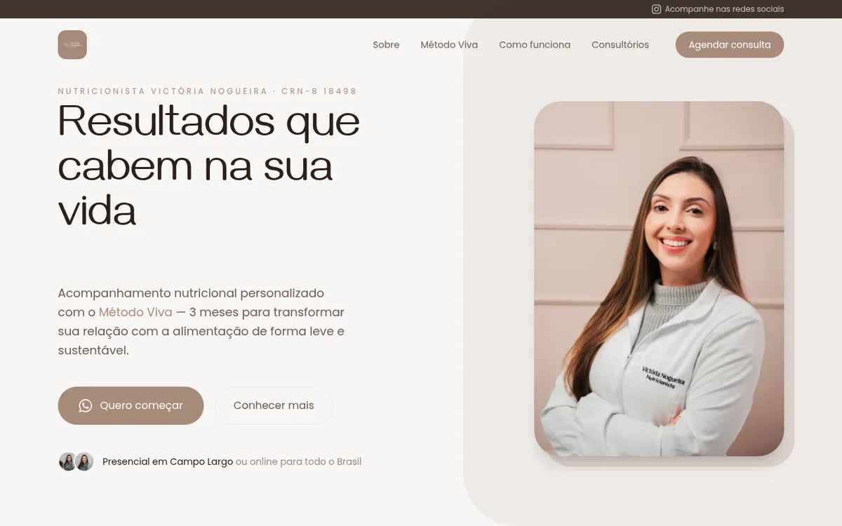 Site criado pela TecGrid para Victória Nogueira
